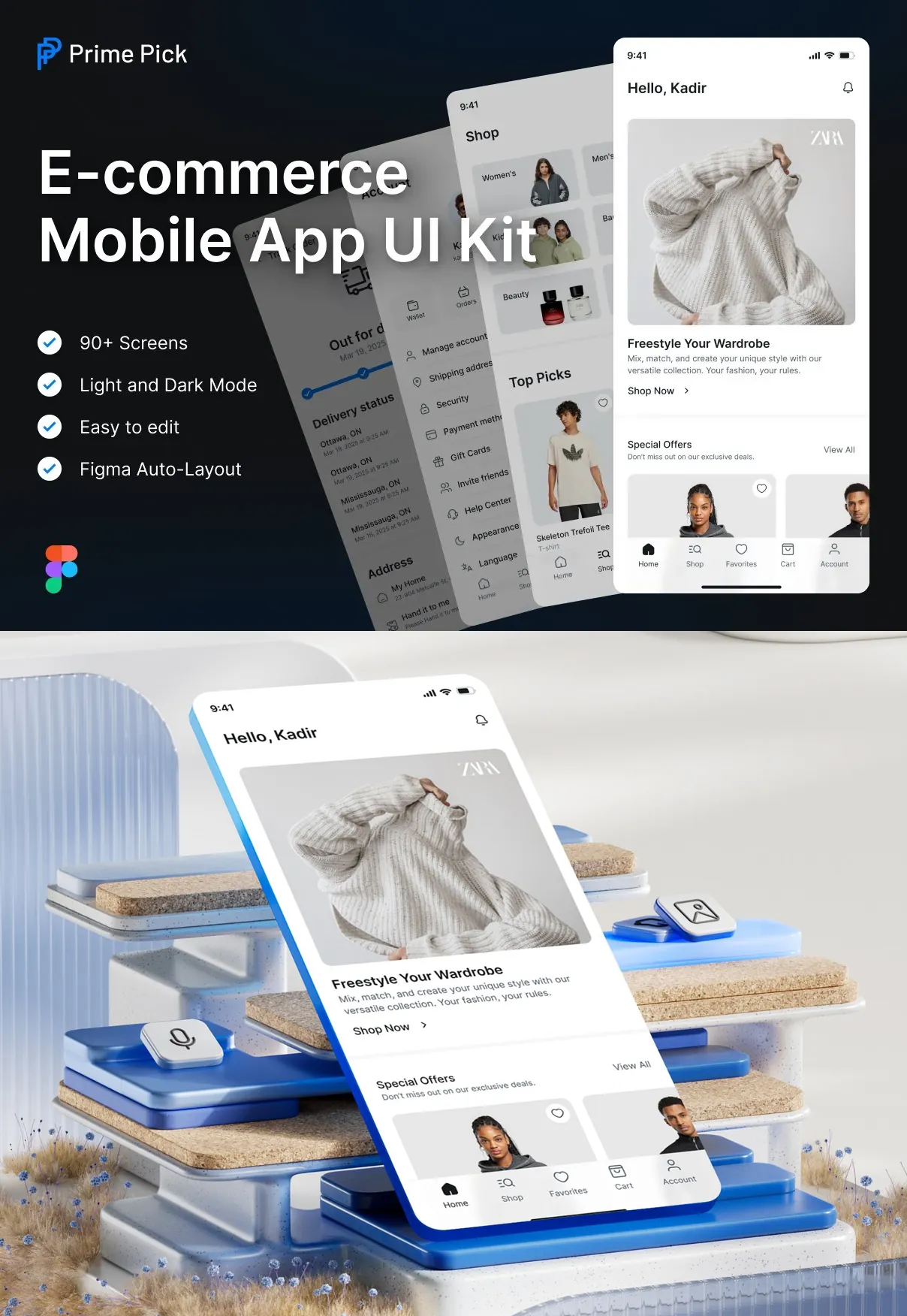 Prime Pick - eCommerce Mobile App UI Kit - Mansknow - UI Design Resources